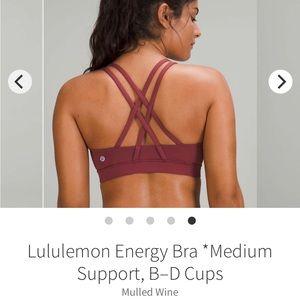NWOT Mulled Wine Lululemon Energy Bra